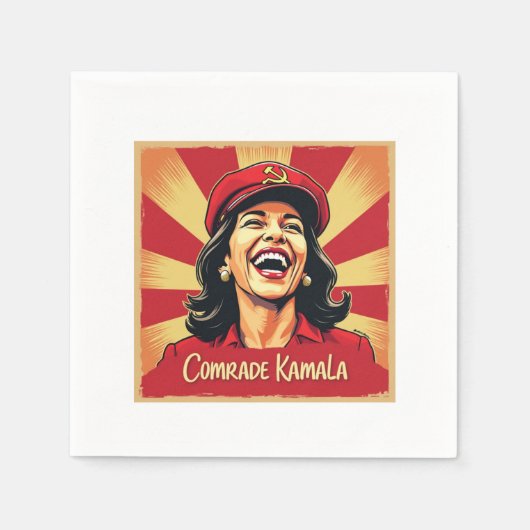 Serviette En Papier Stop Kamunism Harris Walz 2024 Camarade Kamala (Devant)