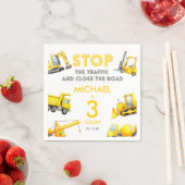 Serviette En Papier Stop The Traffic Construction Trucks Birthday (En situation)