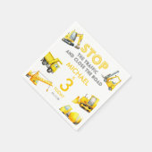 Serviette En Papier Stop The Traffic Construction Trucks Birthday (Coin)