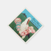 SERVIETTE EN PAPIER STORK TWIN BABY GIRL DOUCHE (Coin)