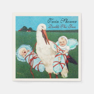 SERVIETTE EN PAPIER STORK TWIN BÉBÉ GARÇON DOUCHE