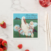 SERVIETTE EN PAPIER STORK TWIN BÉBÉ GARÇON DOUCHE (En situation)