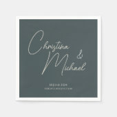 Serviette En Papier Stormy Grey ・ Script manuscrit (Devant)