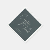Serviette En Papier Stormy Grey ・ Script manuscrit (Coin)