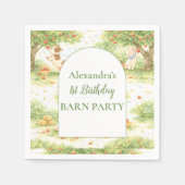 Serviette En Papier Storybook Farm Animals First Birthday (Devant)