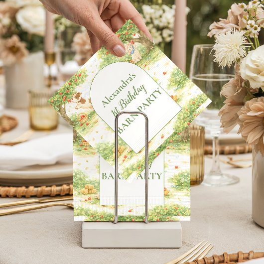 Serviette En Papier Storybook Farm Animals First Birthday