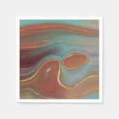 Serviette En Papier Strata automne | Terra Cotta Turquoise et Gold Aga (Devant)