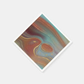 Serviette En Papier Strata automne | Terra Cotta Turquoise et Gold Aga (Coin)