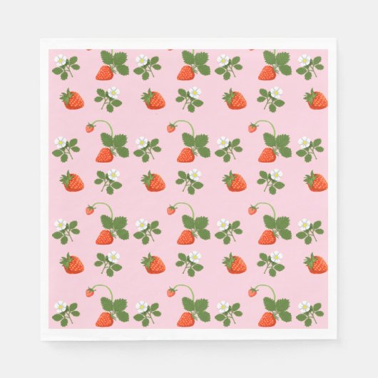 Serviette En Papier Strawberries (Devant)