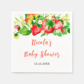 Serviette En Papier Strawberries and Daisies Baby Shower (Devant)