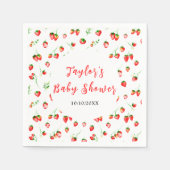 Serviette En Papier Strawberries and Daisies Baby Shower (Devant)