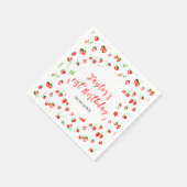 Serviette En Papier Strawberries and Daisies Birthday Party (Coin)