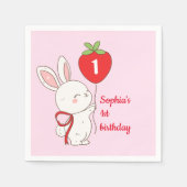 Serviette En Papier Strawberry Bunny Birthday (Devant)