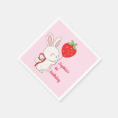 Serviette En Papier Strawberry Bunny Birthday Pink (Coin)