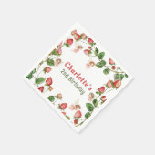 Serviette En Papier Strawberry enchanted fairy garden birthday (Coin)