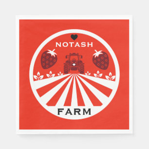 Serviette En Papier Strawberry Farm Shop