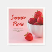 Serviette En Papier Strawberry Fruits Pic Summer Picnic Family Reunion (Devant)