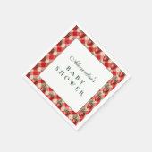 Serviette En Papier Strawberry Gingham Cottage Baby Shower (Coin)