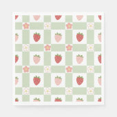 Serviette En Papier Strawberry Gingham First Birthday Luncheon (Devant)