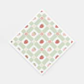 Serviette En Papier Strawberry Gingham First Birthday Luncheon (Coin)