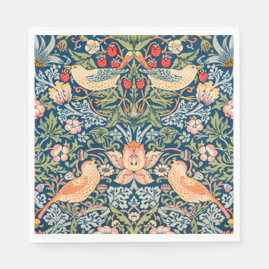Serviette En Papier Strawberry Thief (par William Morris) (Devant)