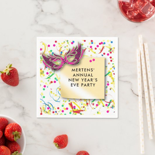 Serviette En Papier Streamers & Confetti New Year's Eve Party Paper (En situation)