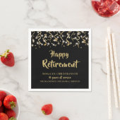 Serviette En Papier Streamers Noir Gold Confetti (En situation)