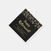 Serviette En Papier Streamers Noir Gold Confetti (Coin)
