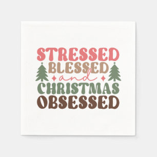 Serviette En Papier Stressé, béni et observé à Noël