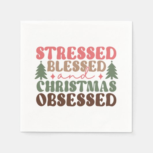 Serviette En Papier Stressé, béni et observé à Noël (Devant)