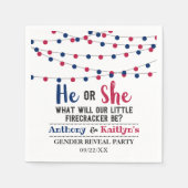 Serviette En Papier String Lights 4 juillet Gender Revevela Party (Devant)