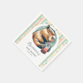 Serviette En Papier Striped Funny Capybara Personalized Baby Shower (Coin)