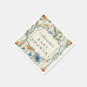 Serviette En Papier Striped Wildflower Baby Shower (Coin)