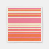 Serviette En Papier Stripes complexes - rose, orange et crème (Devant)