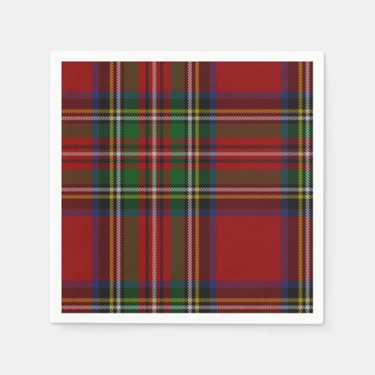 Serviette En Papier Stuart Plaid Tartan Christmas (Devant)