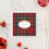 Serviette En Papier Stuart Plaid Tartan Christmas (En situation)
