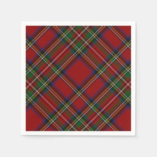 Serviette En Papier Stuart Plaid Tartan Noël 2 (Devant)