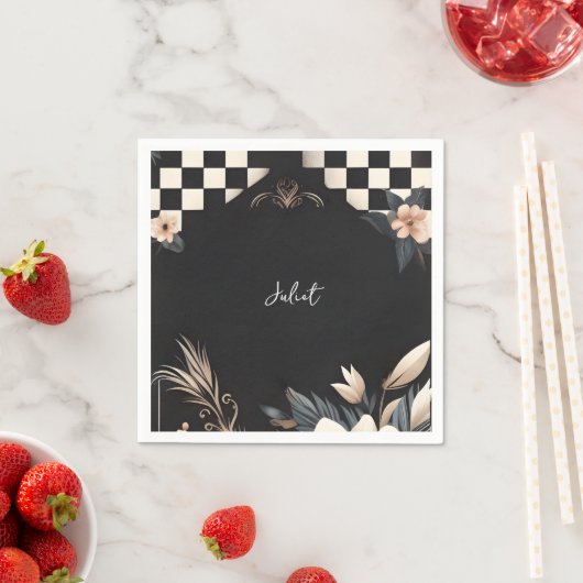 Serviette En Papier Studio Créatif Rétro pour Baby Shower de Mariage I (En situation)