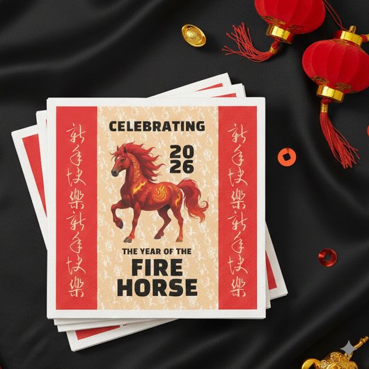Serviette En Papier Stunning Chinese Year of the Fire Horse 2026