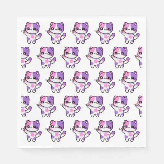 Serviette En Papier Style Aphmau, Fille d'Anniversaire, Meemeows, Mine (Devant)