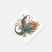 Serviette En Papier Style Art déco oiseau de Paradis design (Coin)
