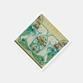 Serviette En Papier Style Art Nouveau Acanthus Bouquet Fleurs Dessert (Coin)
