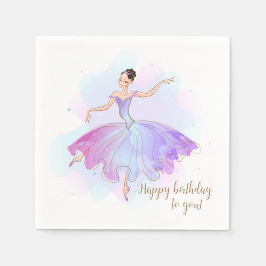 Serviette En Papier Style Ballerina Anniversaire Voeux | Anniversaire (Devant)