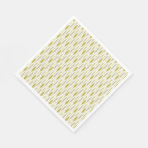 Serviette En Papier style boho rétro ethnique motif jaune plume