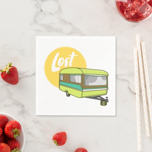 Serviette En Papier Style Caravan Lost Retro Seventies (En situation)