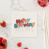 Serviette En Papier Style Cartoon Joyeuses lettres de ballons d'annive (En situation)