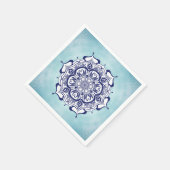 Serviette En Papier Style Chine bleue avec des créatures (Coin)