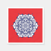 Serviette En Papier Style Chine bleue avec des créatures (Devant)