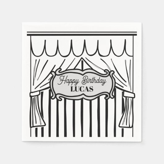 Serviette En Papier Style comique de fête d'anniversaire 2D (Devant)