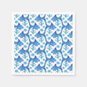 Serviette En Papier Style côtier Motif de poisson bleu Preppy (Devant)